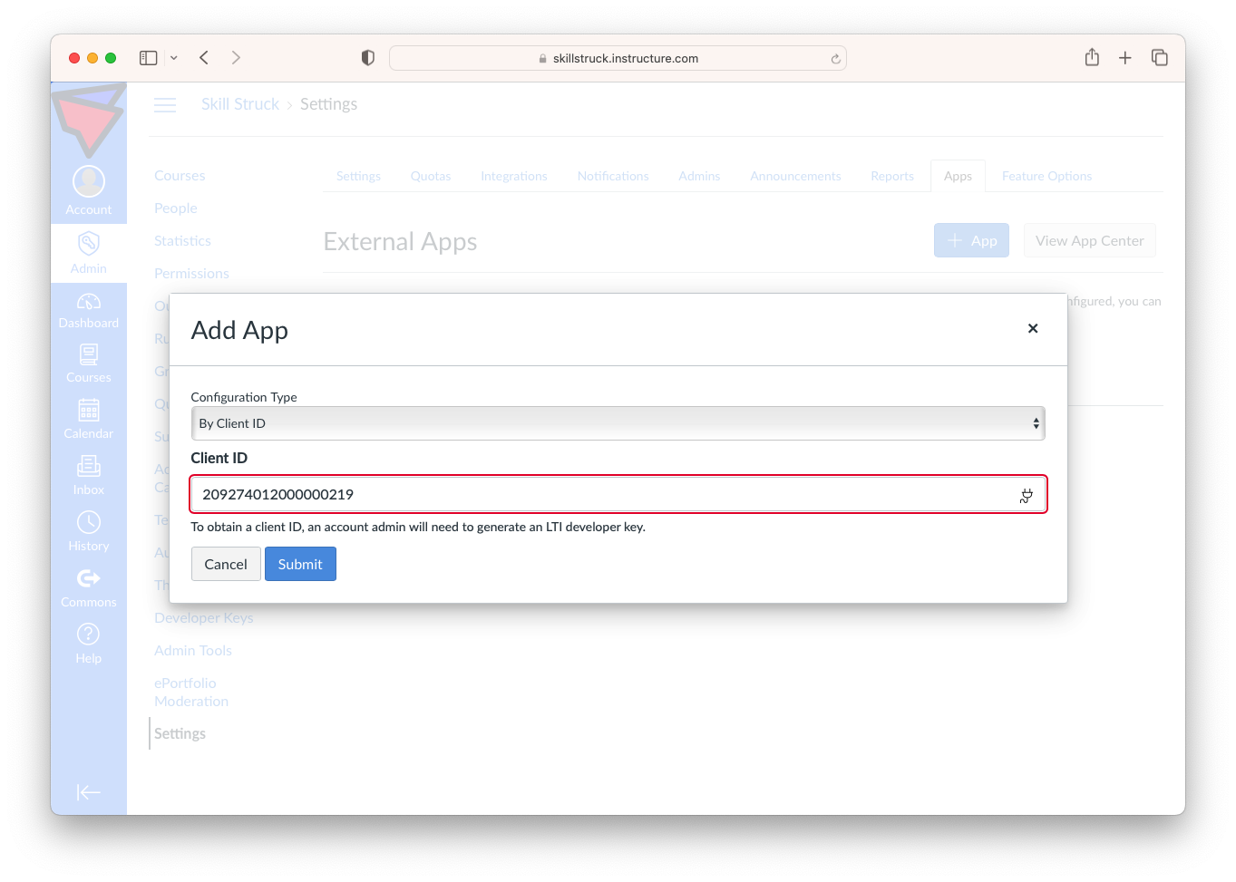How to Set up the Canvas Integration With Skill Struck (For IT Team)